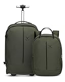 Hynes Eagle Rucksack mit Rollen, Trolley Reiserucksack Rucksack Handgepäck Flugzeug 17 Zoll Laptop Rucksack Koffer Handgepäck für Herren Damen Grün