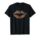 Leopard Lippen Trendy Kiss Mouth Frauen Gepard Animal Print T-Shirt