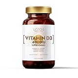 Lotos Pharma Liposomales Vitamin D3 4000 IE – 90 Kapseln - Hochdosiert Vitamin D für Immunsystem und Knochen - Hoch Bioverfügbares Vitamins D3 - Hergestellt Unter dem GMP zertifiziert Qualitätssystem
