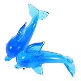 Alipis 2 Stück Glas Delfin Figur Kristallglas Delphin Skulptur Wohnraum Dekoration Tischdeko Wohnzimmer Schlafzimmer Büro Elegant und Fein Geeignet für Vielseitige Wohnstile