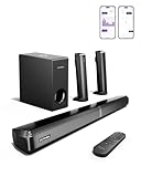 ULTIMEA 4.1-Kanal Soundbar für TV Geräte mit Subwoofer, App, teilbare 2-in-1 Soundbar für Fernseher, Bluetooth 5.3, TV Lautsprecher mit 3 EQ-Modi, HDMI-ARC/Optisch/Aux, Apollo S50, 2025 Version
