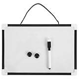 TOYZFRIENDY Doppelseitiges Abwischbares Whiteboard Klein Hängende Schreibtafel aus Schwarzem Kunststoff für Büro und Studentenwohnheim