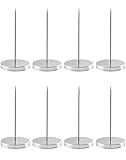 QWORK Zettelspießer Memo Halter, Zettelhalter Bon Aufspießer für Zettel Note Papier Beleg, 14 cm, 8 Stücke, Silber