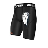 Shock Doctor 221 - Kompressionsshorts mit BioFlex-Protektor - Komfort und Kompression - Maximale Bewegungsfreiheit - Kontaktsportarten - Protektor
