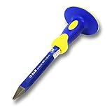 S&R Spitzmeißel, Handmeißel mit Handschutz 295 x 95 x 4 mm, 40 CRV, Meißel 52-58 HRC, rutschsicherer ergonomischer Griff, Stemmeisen mit extra breiter Schlagfläche