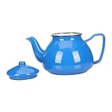 FUNOMOCYA Emaillierter Wasserkocher Retro Teekessel für Tee Kaffee Dekoration Ergonomischer Griff Hitzebeständig für Büro Zuhause