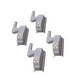 TEHAUX 4 Stück Teiliges LED Scharnier Licht Praktische Schrankbeleuchtung aus Robustem Abs Warmweißes Kabinett Licht für Küche Kleiderschrank und Büro Energiesparend und Langlebig