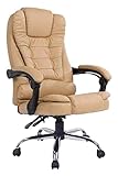 Bürostuhl aus Leder, ergonomischer Business-Liegestuhl mit Hebe- und Drehfunktion, bequemer gepolsterter Sitz für Schreibtisch und Computer