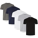 FM London Herren-T-Shirt 3/5er-Pack - Hochwertige T-Shirts mit leicht tailliertem Design