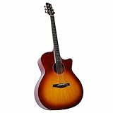 Qukaim Saiteninstrument, 104,1 cm, akustische Folk-Gitarre, Anfänger-Saiteninstrument mit Schraubenschlüssel und Reinigungstuch, Sonnenuntergang-Farbe, ideal für Erwachsene und Anfänger