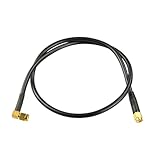 Boobrie Upgrade SuperFlex RG58 SMA Kabel 60 cm WiFi Antenne Kabel SMA Stecker auf rechtwinkligen Stecker Verlustarmes 50 Ohm Koaxialkabel für WiFi-Antenne Radios FPV-Drohne