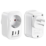 RealMade Reiseadapter USA Adapter, Amerika Deutschland Stecker mit 2USB 1USB C, Reiseadapter Thailand, International Adapter fur Kanada, Dominikanische Republik, Mexiko, Australien
