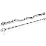 ScSPORTS® Hantelstangen - Set, inkl. Langhantelstange 160cm, Curlstange 120cm, 2 x Kurzhantelstange, 30mm, Gerändelt, Stahl, Verchromt, Silber - Langhantel, SZ Stange (Stangen: Lang + Curl)
