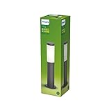 Philips Outdoor LED Sockelleuchte Utrecht, für den Außenbereich, Anthrazit, 60W, IP44 Schutzklasse, austauschbares Leuchtmittel, Anthrazit