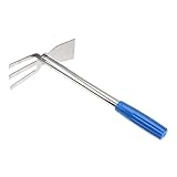 DIKACA hacke aus Edelstahl pflegen Schaufel Gartenhacke Gartenarbeit Graben Lockerung Handhacken Handheldhacke Pflanzhacke Handbagger Werkzeug kleine Edelstahlhacke Gummi Silber
