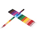 FIXOSHEE 6 Stück Teiliges Stapelbares Wachsmalkreide Ergonomisch Geformt Leuchtende Farben Sicher für Fördert Kreativität und Malspaß für Jungen und Mädchen Praktisches Buntstifte