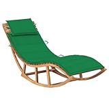 ShGaxin Schaukelliege mit Auflage Massivholz Teak, Liegestuhl Balkon, Gartenliege, Sonnenliege, Deckchair, Saunaliege, Sonnenstuhl 3063338
