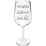 Sheepworld Weinglas Motiv 'Tag' | Glas mit Motivdruck, 40 cl, Mehrfarbig | Geschenk, lustige Überraschung, Party | 47834