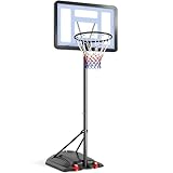Yaheetech Basketballkorb mit Rollen Basketballständer Basketballanlage Standfuß mit Wasser oder Sand Höheverstellbar 208,5 bis 268,5 cm