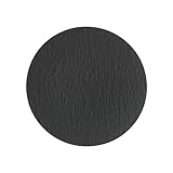 Villeroy & Boch - Manufacture Rock Pizzateller, Spülmaschinenfest, Mikrowellensicher, Pizza Teller Groß 32 Cm, Schwarz, Matt, Schieferoptik, Premium Porzellan