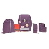 LÄSSIG 7-teiliges Schulranzen Set Kinder/School Set Boxy Unique purple