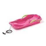 Prosperplast Schlitten Race Rosa | schneller Kunststoffschlitten für Schnee & Abfahrten | robust & frostbeständig | leicht & kompakt | strapazierfähig & langlebig | 87×40×18 cm