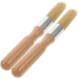 ABOOFAN 2 Stück Rundkopf Stencil Brush mit Holzgriff Kleine Borstenpinsel für Acryl Ölfarben Langlebig Leicht Vielseitig für Malerei DIY Kunsthandwerk und Outdoor Einsatz Geeignet