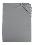 Mikrofaser-Spannbetttuch Premium-Qualität Interlock-Jersey (Grau, DG 180 x 200cm)