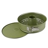 Zenker Springform Ø 26 cm mit Flachboden und Rohrboden – Hochwertige und stabile Backform in grün – 26er Kuchenbackform mit veganer Antihaftbeschichtung