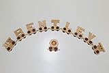 Buchstabenzug Holz Name - Set 7 Buchstaben Namen (kostenfreie Loc, Waggon) | Fun World Toys® namenszug holzbuchstaben