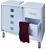 VCM Waschtischunterschrank Bad Möbel Unterschrank Schubladen Badschrank Badmöbel Weiss 67 x 56 x 30 cm 'Darola'