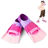 TINGTING Flossen Kinder – Taucherflossen Kinder 27-29, Flippers Silikon Für Jungen Mädchen, Kurzflossen Schwimmtraining Für Unterricht Freizeit Tauchen