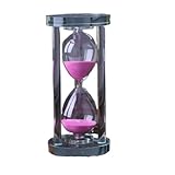 Sand Sanduhr 15-60 Minuten Sanduhr Sanduhr Küche Schule Moderne Kristall Sanduhr Sanduhr Teeuhren Heimdekoration(Pink,30min)