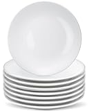 Tczecoo 8 Stück Porzellan-Dessertteller, 15.2 cm Salatteller Speiseteller, Weiße Kuchenteller, Vorspeisenteller aus Keramik für Kuchen und Snacks, Mikrowellen und Spülmaschinenfest