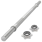 MAXXIVA Hantelstange 120 cm Langhantelstange Krafttraining Zugstange silber verchromt Sternverschluss für Workout Bodybuilding Fitness Gewichtheben