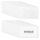 Furuising 40 Stück Etikettenhalter Selbstklebend 10 x 6cm, Transparent Visitenkartentaschen Selbstklebend, Visitenkartenhüllen Selbstklebend für Büro Zuhause Schule Organisieren und Sortieren