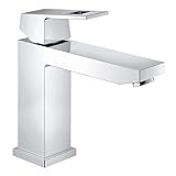 GROHE Eurocube, Waschtischarmatur, wassersparend (Wasserhahn für das Bad, 17cm hoch, einfache Installation am Waschbecken, langlebige Oberfläche, mit Temperaturbegrenzer), chrom, 23446000