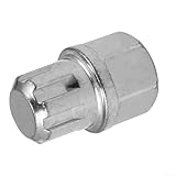 babominimer 17/7PT Massiver Auto-Diebstahlschutz-Radschloss, Radmutter-Entfernungsschlüssel für Stahl-Radschloss mit 20 x 30 mm Abmessungen, silberfarben, max. 120 Nm Drehmoment