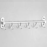 Peakjune HäNgendes Topfregal Aus Aluminium,Stange FüR KüChenutensilien,Wandregal KüChenleiste Mit Haken,Einfaches Erscheinungsbild,Geeignet AufhäNgen Von Kochutensilien