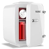 YASHE Mini Kühlschrank, 4 Liter Mini-Kühlschränke für Kosmetik, Getränke, 220V AC/ 12V DC Thermoelektrische Kühlung und Erwärmung, Kleiner Kühlschrank für Schlafzimmer, Büro, Wohnheim, Auto (lila)