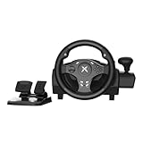 NBCP R270 Gaming Lenkrad mit Pedalen, 270° Lenkrad mit Vibrationseffekt, Kompatibel mit PC, PS3, PS4, Xbox One, Xbox Series X/S & Nintendo Switch – Perfekt für Rennspiele