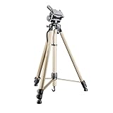 Walimex pro WT-3530 Basic-Stativ 146 cm bronzefarben, Dreibein Fotostativ höhenverstellbar 56-146 cm, Kamerastativ mit Wasserwaage, 3D-Neiger und 65 mm Schnellwechselplatte