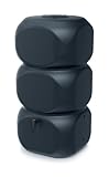 RETEC Regentonne Quader, Grau, Kunststoff, 320 Liter, UV-beständig, Stapelbar, Modernes Block-Design, Mit Wasserhahn, Für Gartenbewässerung