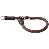 HUNTER Freestyle Dressurhalsung, Hundehalsband, Zugstopper, robust, wetterfest, 50 (M-L), braun