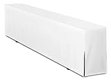 TexDeko® Bierbankhusse für Bierzeltgarnitur 220x25x46cm Premium Blickdicht waschbar Festzeltgarnitur (nur Bank) Weiß