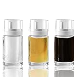 3-Pack Leakproof Small Glass Oil and Vinegar Dispenser Bottles - Perfect for Kitchen Use - 100ml Each (3.38oz)