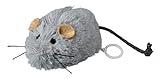 TRIXIE Zappelmaus zum Aufziehen - für Katzen - Plüschfell - spielanregende Katzenminze - grau - 8 cm - 4083