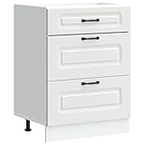 vidaXL Küchenunterschrank Kalmar Weiß Holzwerkstoff, Spülenunterschrank, Schrank Küche, Lagerschrank, Unterschrank für Küche, Küchenzeile