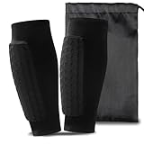 MUNSKT Schienbeinschoner für FußBall, Shinpad Sleeves, Shin Protector mit Wabenpads, Atmungsaktiv, Leicht, Waschbar, für Jugendliche und Erwachsene
