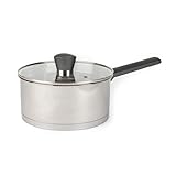 Russell Hobbs RH01164EU Edelstahl Kasserolle - 2,5L Stieltopf mit Glasdeckel, Hochglanzpolierter Stielkasserolle, Induktionsgeeignet, spülmaschinenfester, für Chargenkochen, PFOA frei Kochtöpfe, 20cm